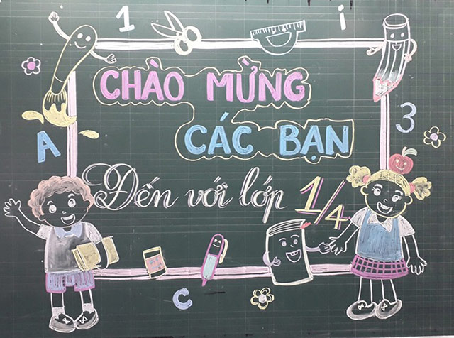 Trang trí bảng lớp đầu năm học mới